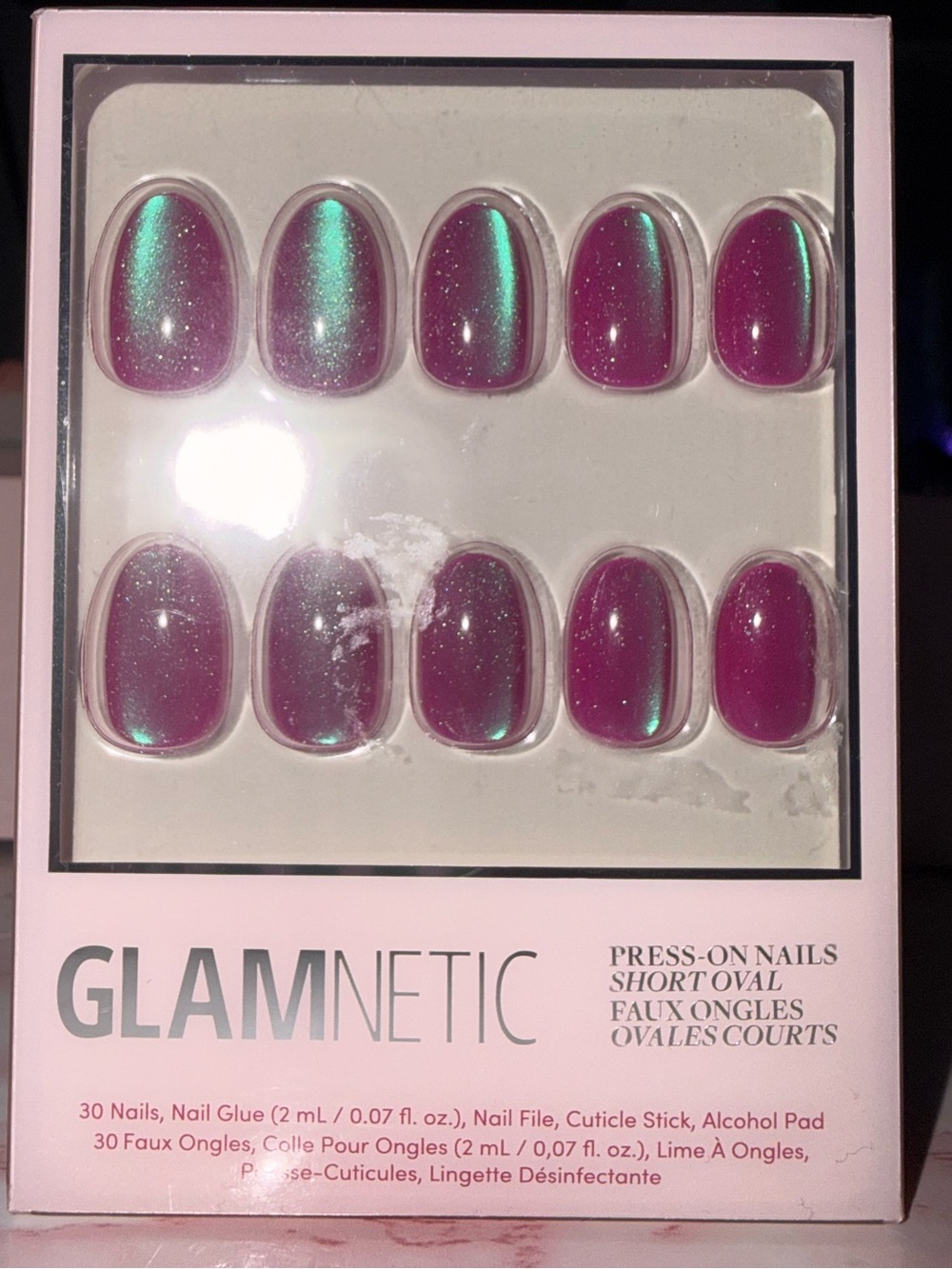 Glamnetic “Berry Fizz” Short Oval Press Ons